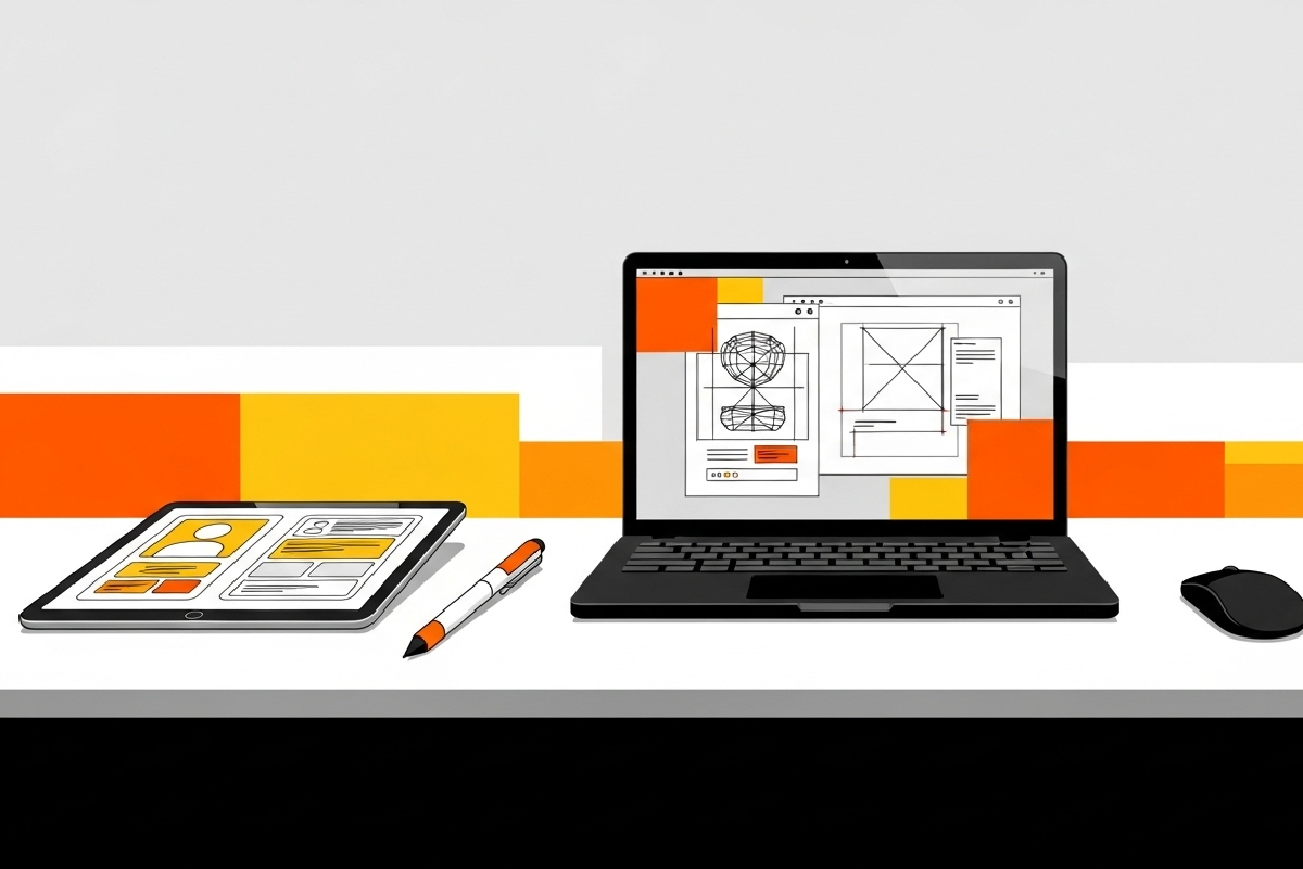 مرحله ۳: اتود زدن و طراحی اولیه (Sketching & Wireframing)