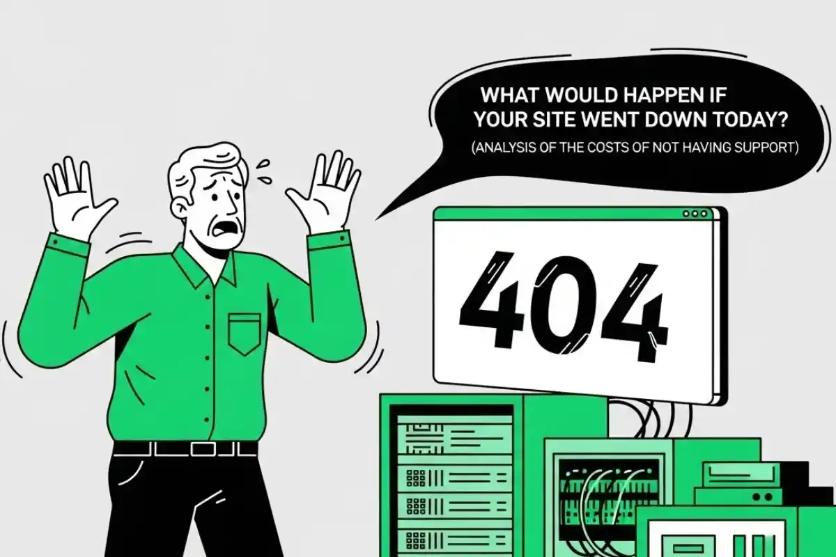 🚀 اگر سایت شما امروز از کار بیفتد چه اتفاقی می‌افتد؟ (تحلیل هزینه‌های نداشتن پشتیبانی)